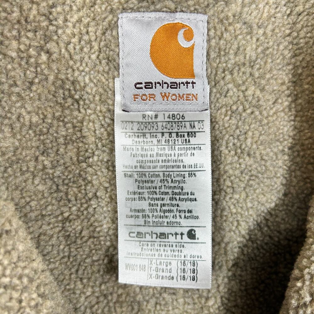 Carhartt Y2K Vest WOMENS Size XL WV001 Rose Sandstone Mock Neck Sherpa-Lined - Picture 2 of 5